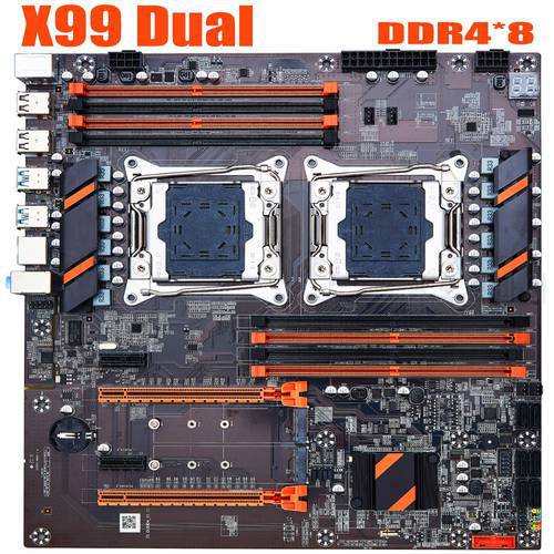 X99 Dual Motherboard Computer Professional Motherboard LGA2011 3 CPU RECC DDR4 Memory Eating Chicken Game Motherboard