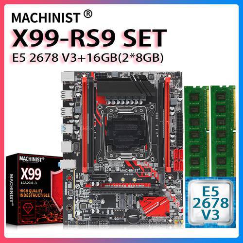 MACHINIST RS9 Lga2011-3 motherboard Set kit Xeon E5 2680 V4 CPU kit + 2*8GB DDR4 memory combo NVME