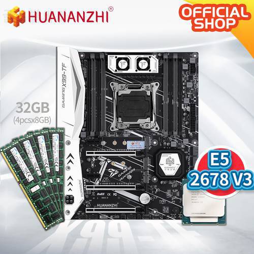 HUANANZHI TF LGA 2011-3 Motherboard with Intel XEON E5 2678 V3 with 4*8G DDR3 RECC memory combo kit set SATA 3.0 USB 3.0
