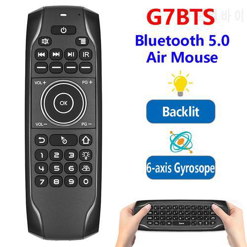 G7BTS Wireless Remote Control 77keys Air Mouse Mini Keyboard IR Learning 6-Axis Gyroscope for Android TV Box H96 Max X3 3318