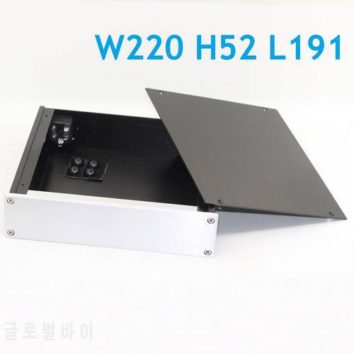 Small W220 H52 L191 Shell Preamp Anodized Aluminum Chassis Power Supply DIY DAC Box Silver Panel Rear AMP Hi End Amplifier PSU