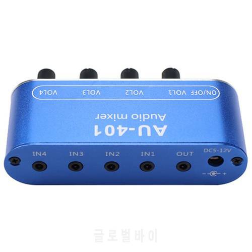 Stereo Mixer (4 Input ,1 Output ) Individually Controls Board DIY Headphones Amplifier Case DC12V