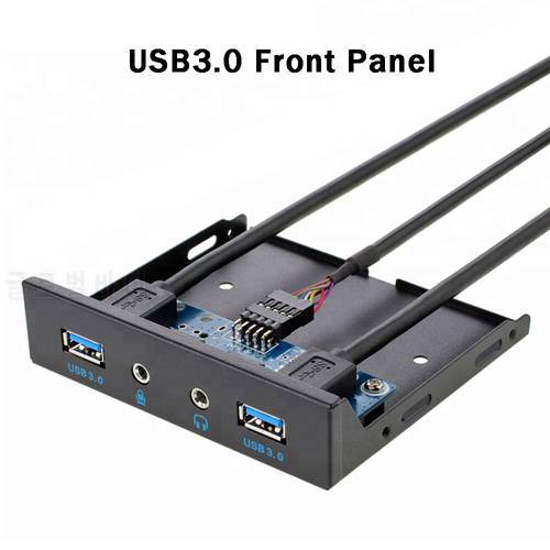 USB 3.0 2 Port 3.5in Hub HD Output Front Panel Metal Microphone Input Floppy Bay Adapter Desktop Open Multifunction High Speed
