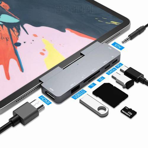 USB Type C TO USB 3.0/2.0 Adapter 60W PD Quick Charging Data Transmission 7 IN 1 HUB For ipad Pro MacBook Type C Phone