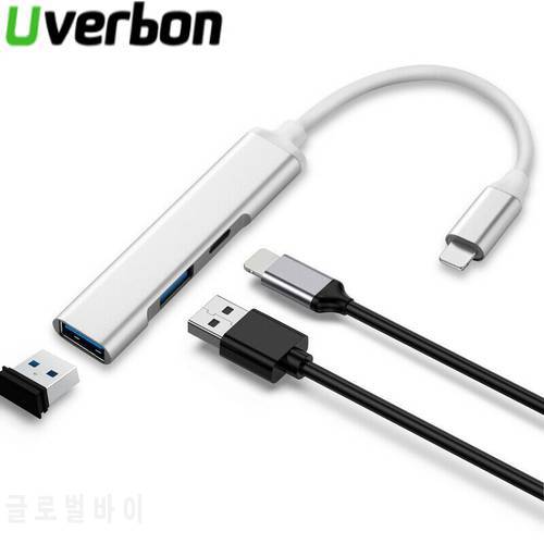 3 In 1 USB 3.0 Splitter 3 Ports Hub For iphone Lightning OTG Converter Camera Adapter Charging Cable Data Transmission Adapter