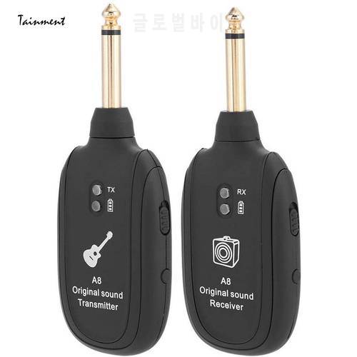 Mini USB Wireless Guitar System 4 Channels Audio Transmission Set with Receiver Transmitter for Electric Guitar Bass Violin