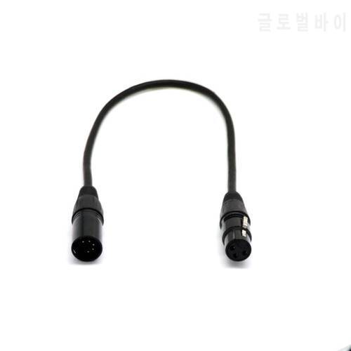 5-Pin Male to 3-Pin Female XLR Connector DMX Adapter Balanced Cable Lighting Accessory