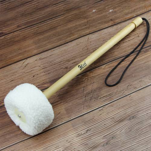 NEW 1PCS Gong Mallet Drum Percussion Mallet Wood Sticks with Wool Head Size 75mmx45mm Percussion Instruments Parts
