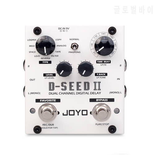 JOYO D-SEED-II Guitar Effects Pedal Floor Multi Looper Dual Channel Digital Delay Pedal For Electric Guitar Accessories Parts