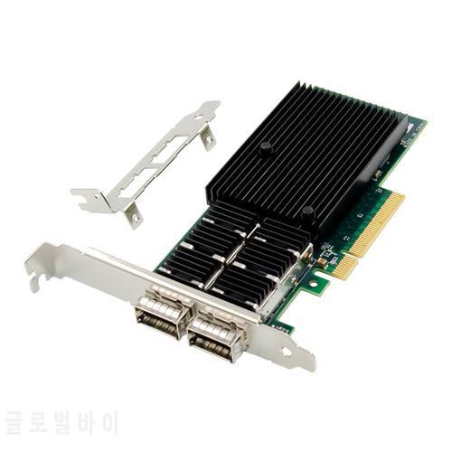 2 Port PCIE X8 40Gbps Fiber Optic SFP pcie Lan card Chip Intel X710 8x Network card Gigabit Ethernet Controller