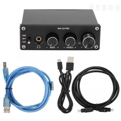 AC-Q3 PRO DAC Decoding Audio Decoder with Headphone Amplifier for 3.5MM Headphones Fiber Coaxial Signal To RCA Output