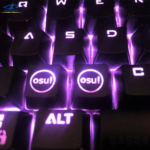 2pcs Backlit OSU Keycaps for Cherry Switches Mechanical Gaming Keyboard Red Black Yellow Color Heart Backlight Keycap
