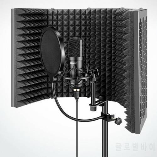 Profession Adjustable Microphone Isolation Shield Reflection Filter Portable Vocal Booth Accessory for Panel Sound Recording