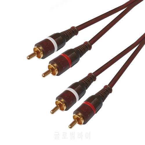 2 RCA Male to 2RCA Male Audio Cable 24K Gold-Plated RCA Cable Dual RCA Audio Cable for Soundbox / Speaker/ Amplifier/ TV