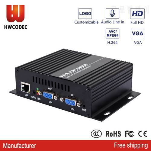 HWCODEC H3310H H264 Encoder IP Audio VGA Encoder RTSP RTMP FHD 1080P Video Encoder VGA Loop Out Network IPTV Encoder for YouTube