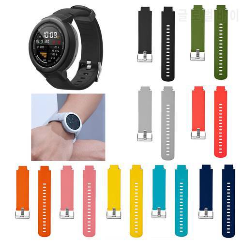 Replacement Sport Silicone Watch Band Wrist Strap for Huami Amazfit Verge Youth Watch Smart Watch Adjustable Watchbands Black
