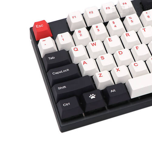 KeyPro Berger Red Ethermal Dye Sublimation fonts PBT 108/130 keycap cherry profile For mechanical MX Switch keyboard