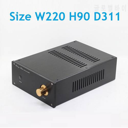 W220 H90 D311 Anodized Aluminum Power Amplifier Chassis Three Side Cooling Holes Pre Amp Case Preamplifier DIY Headphone Shell