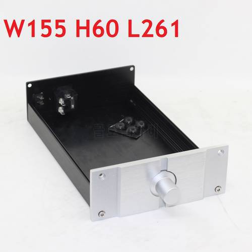 Pass Anodized Aluminum Chassis Earphone Amp Case DIY Power Amplifier Supply Box W155 H60 L261 Headphone Enclosure Rear Tube PSU