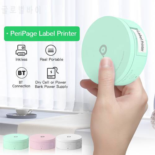 PeriPage L1 Mini Pocket Label Maker Inkless Print Portable Thermal Label Printer Compatible with iOS Android Smartphone
