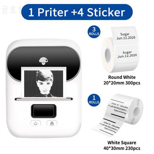 Phomemo M110 Wireless Printers Thermal Label Maker Android & IOS Phone Sticker Printer with Square Round Adhesive Paper Roll