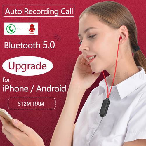 Bluetooth Call Recording Headset Mobile Phone Call Recording Equipment Phone Call Recorder Earphones for iPhone and Android