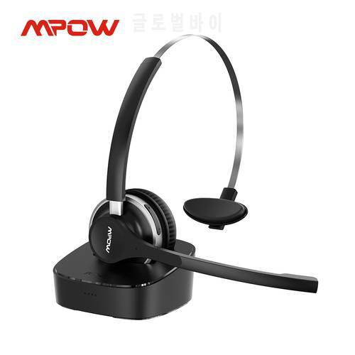Mpow HC3 Pro Bluetooth Headphones V5.0 Wireless Headset with Dual Noise Cancelling Mic Charging Dock for for Cellphone Office