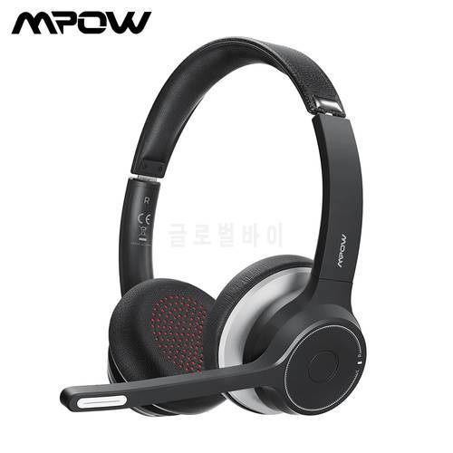 Mpow/Soulsens HC5 Bluetooth V5.0 Business Headphone with CVC8.0 Noise Canceling Microphone & 22Hrs Talk Time Wireless Headset