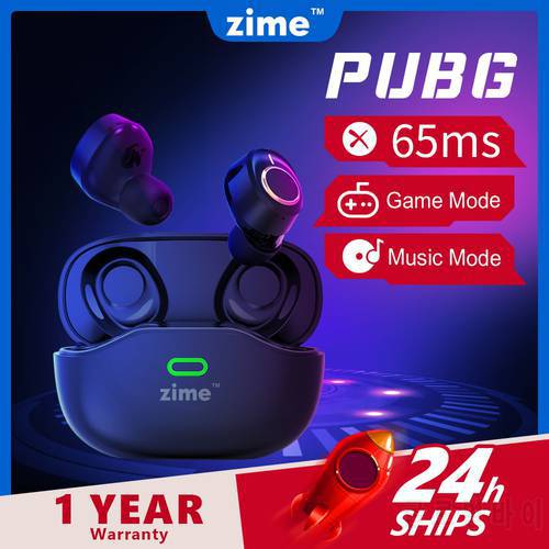 Zime Robin Wireless Earbuds Bluetooth 5.0 Music Gaming 65ms Low Latency with Mic for Android Iphone TWS Earphones PUBG FREE FIRE
