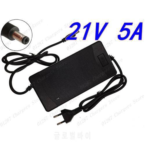 21V 5A lithium battery charger 5 Series 100-240V 21V 5A battery charger For lithium battery with LED light shows charge state