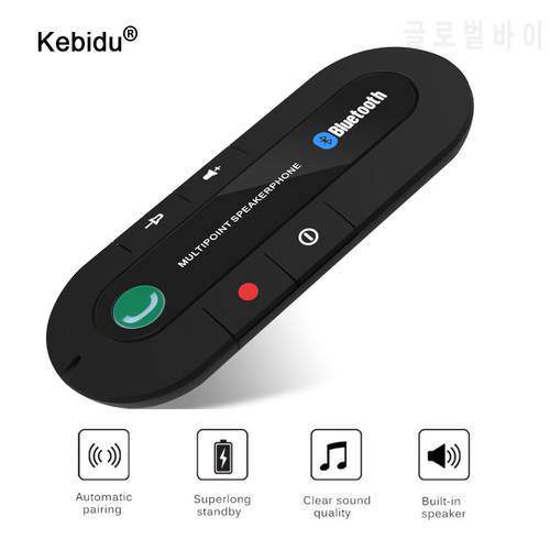 kebidu Bluetooth V4.1 Car Kit Handfree Music Receiver Wireless Auto AUX Audio Multipoint Speakerphone Universal Streaming