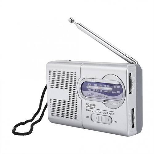 AM/FM Old Fashion Radio Multi-function Mini Pocket AM/FM BC-R119 Radio Speaker Receiver Telescopic Antenna Radio Receiver