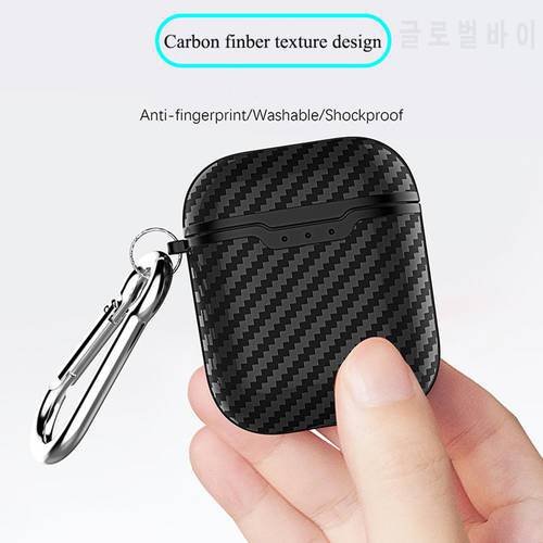 Carbon Fiber Dust-proof Protective Cover Case for AirPods 1/2 Bluetooth Earphone