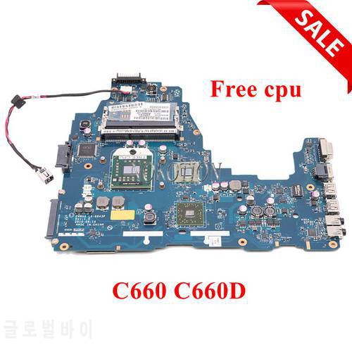 NOKOTION LA-6842P For TOSHIBA C660 Motherboard Mainboard+heatsink+CPU Fit for TOSHIBA C660D PWWAA LA-6843P K000111550 Mainboard