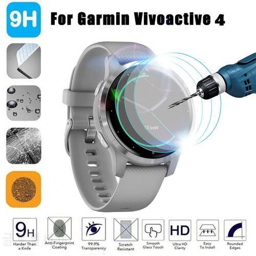 3 Pieces Garmin Vivoactive 4 Smart Watch Tempered Film Ultrathin Film Tempered Glass Screen Protector for Garmin Vivoactive 4