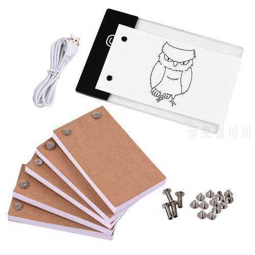 Flip Book Kit with Light Pad LED Light Box Tablet 300 Sheets Drawing Paper Flipbook with Binding Screws for Drawing Tracing