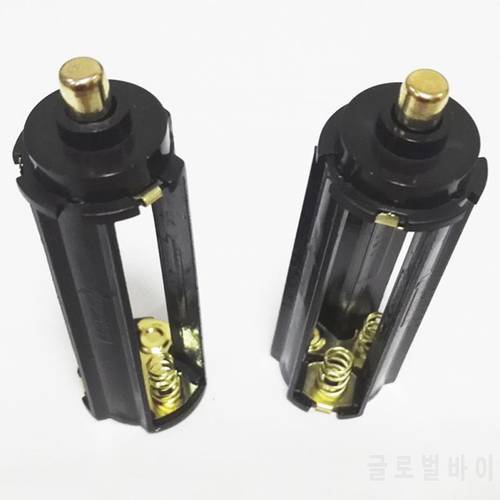 2pcs Battery Holder Black Cylindrical AAA Plastic Battery Holder Adapter Case Box Flashlight Lamp Adapter Case Converter