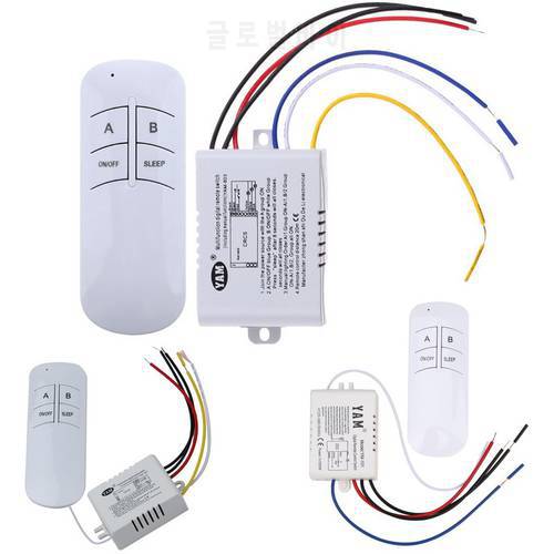 Wireless ON/OFF 1/2/3 Ways 220V Lamp Remote Control Switch Receiver Transmitter Controller Indoor Lamp Home Replacements Parts