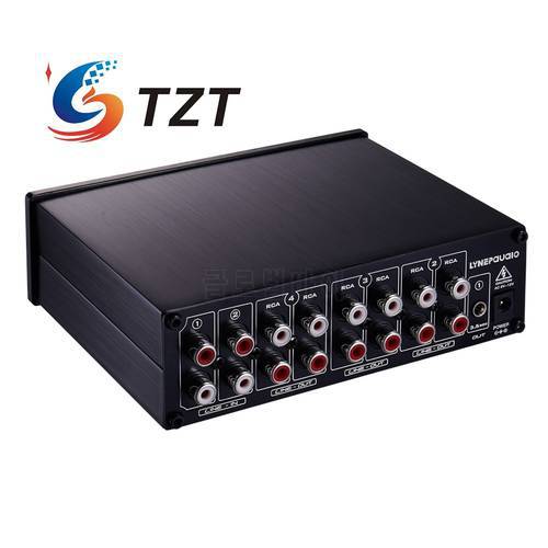 TZT 8-Channel Preamp Audio Distributor Amplifier Two Input & Eight Output RCA 3.5MM Ports B981
