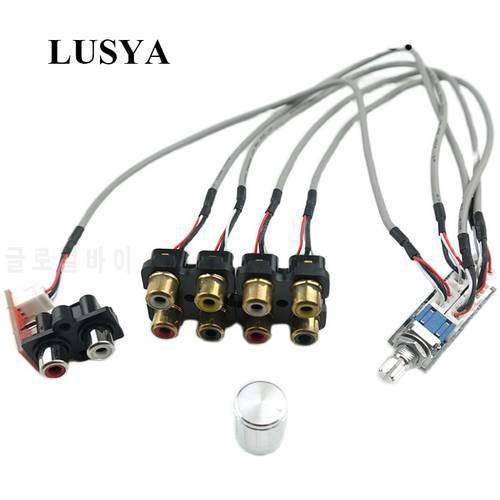 Lusya 4-ways Dual-Channel Audio Source Switching Board Preamp Signal Switch With Fixing Screws G8-002