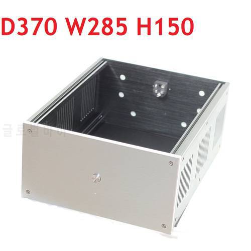 D370 W285 H150 Headphone Amp Chassis DAC Amplifier Case Anodized Aluminum Enclosure Power Supply DIY Box Ventilated Panel Hifi