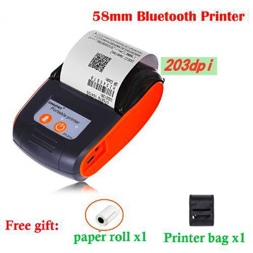 GOOJPRT 58mm Mini Protable Thermal Receipt Printer Bluetooth Wireless Ticket Printers Bill Machine for Android iOS Window PT210