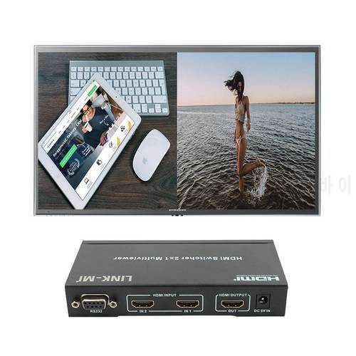 LINK-MI 2x1 Multi-Viewer with PIP IR RS232 HDMI Switcher HD video processor 1080P 2 in 1 out HDMI Switch