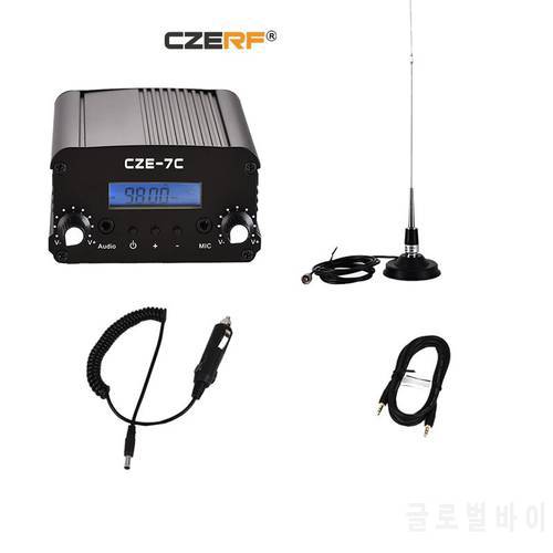 CZE-7C 7 Watts Wireless Fm Transmitter with Car Antenna Center Frequency 98MHz Kits