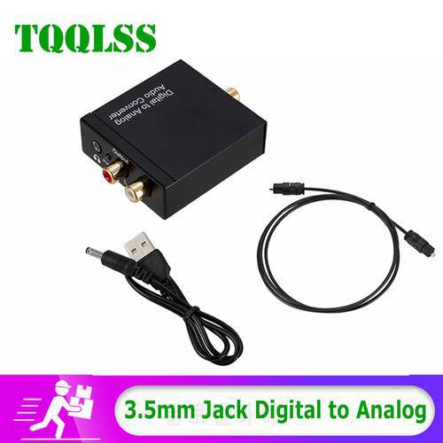 TQQLSS USB DAC 3.5mm Jack Digital to Analog Audio Toslink Coaxial Optical Fiber Digital to Analog Stereo Audio RCA Converter