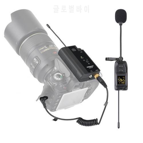 Freeboss CM30 Portable 3.5mm Plug Fur Windshield Vlog Interview Smartphone DSLR Camera Multi-Frequency Wireless Microphone