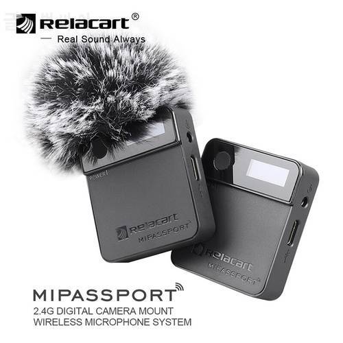 Relacart Mi1 Microphone Wireless Transmitter Kit 3.5mm TRS Lavalier 2.4G Condenser Microphone for DSLR Camera Cellphone Monitor