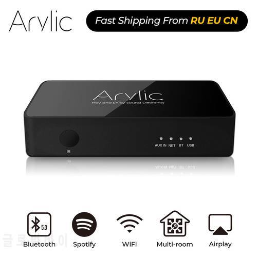 Arylic S10 Bluetooth 5.0 Audio Receiver 3.5mm Jack Aux Wireless Adapter Music for PC Internet Multiroom Audio Preamplifier