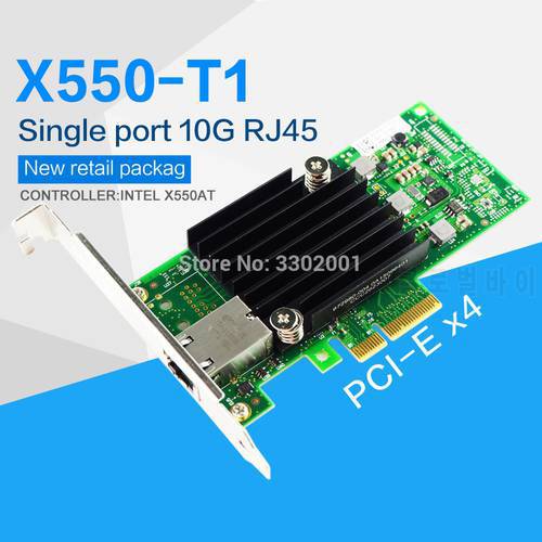 FANMI PCI-E X4 X550-T1 10G Ethernet Server Single Port RJ45 Converged Network Adapter X550T1BLK