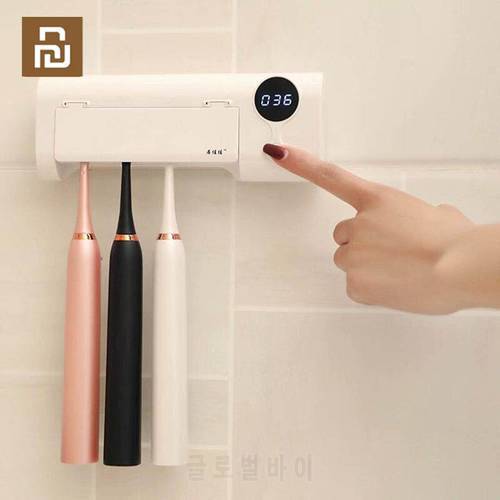 UV Toothbrush Sterilizer Portable Wall-mounted Toilet Punch-Free Toothbrush Disinfection Rack With LED Display For Bathroom